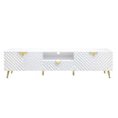 Gaines  79" TV Stand, White High Gloss Finish Acme