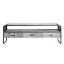 Raziela  60" TV Stand, Concrete Gray & Black Finish Acme