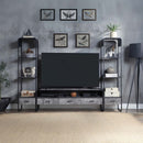 Raziela  60" TV Stand, Concrete Gray & Black Finish Acme