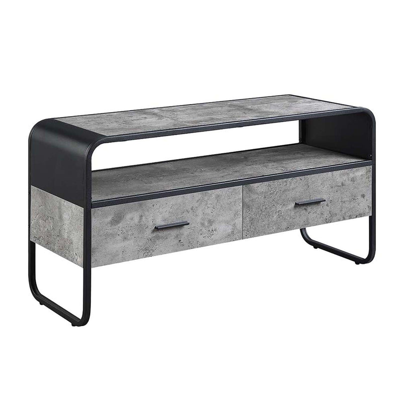 Raziela  39" TV Stand, Concrete Gray & Black Finish Acme