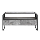 Raziela  39" TV Stand, Concrete Gray & Black Finish Acme