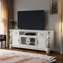 Vendome II  83" TV Stand, Antique Pearl Finish Acme