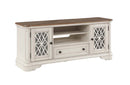 Florian  64" TV Stand, Oak & Antique White Finish Acme