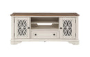 Florian  64" TV Stand, Oak & Antique White Finish Acme