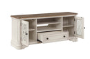 Florian  64" TV Stand, Oak & Antique White Finish Acme