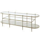 Zaba  71" TV Stand, Glass Top & Champagne Finish Acme