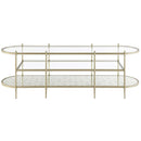 Zaba  71" TV Stand, Glass Top & Champagne Finish Acme