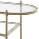 Zaba  71" TV Stand, Glass Top & Champagne Finish Acme