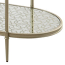 Zaba  71" TV Stand, Glass Top & Champagne Finish Acme