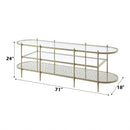 Zaba  71" TV Stand, Glass Top & Champagne Finish Acme