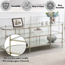 Zaba  71" TV Stand, Glass Top & Champagne Finish Acme