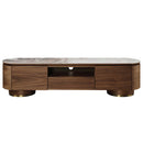 Willene  71" TV Stand, Ceramic Top & Walnut Finish Acme