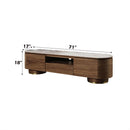 Willene  71" TV Stand, Ceramic Top & Walnut Finish Acme