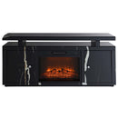Drisana  59" TV Stand w/Fireplace, Black Mirrored Finish Acme