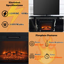 Drisana  59" TV Stand w/Fireplace, Black Mirrored Finish Acme