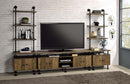 Ensata II TV Stand Side Pier, Rustic Oak  & Black Finish Acme