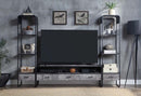 Raziela TV Stand Side Pier, Concrete Gray & Black Finish Acme