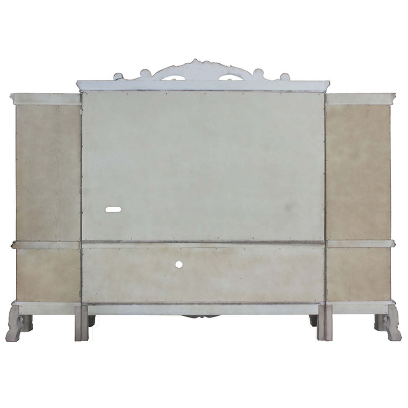 Dresden Entertainment Center, Vintage Bone White Finish Acme
