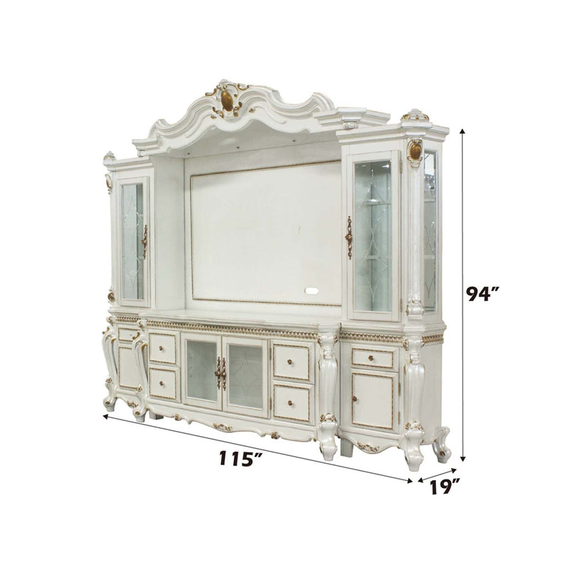 Picardy Entertainment Center, Antique Pearl Finish Acme