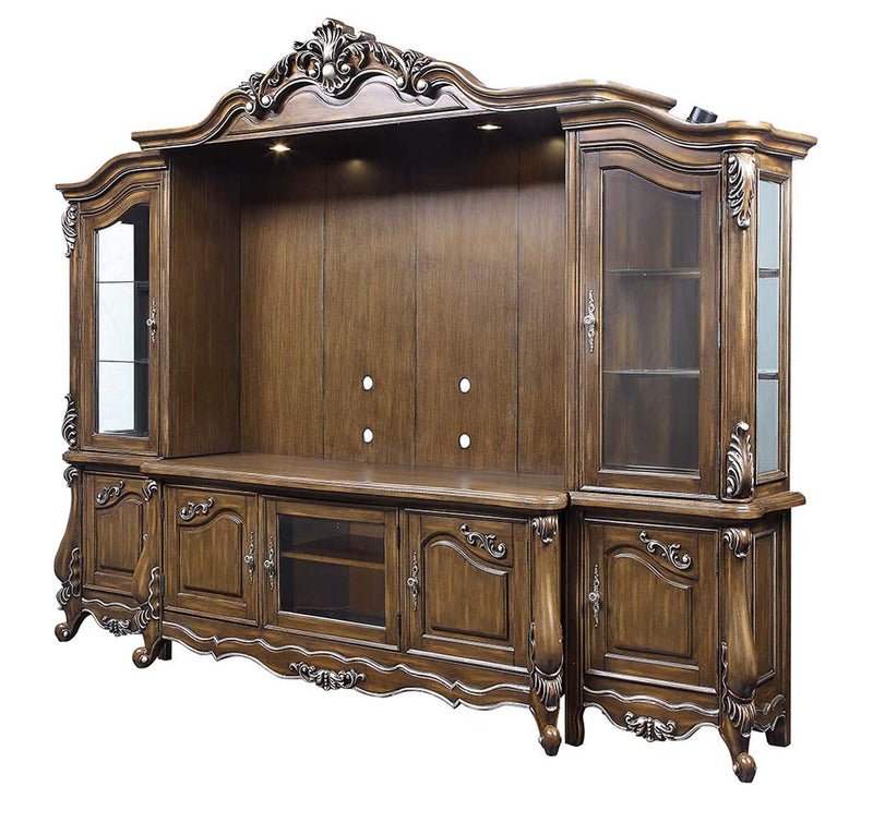 Latisha Entertainment Center, Antique Oak Finish Acme