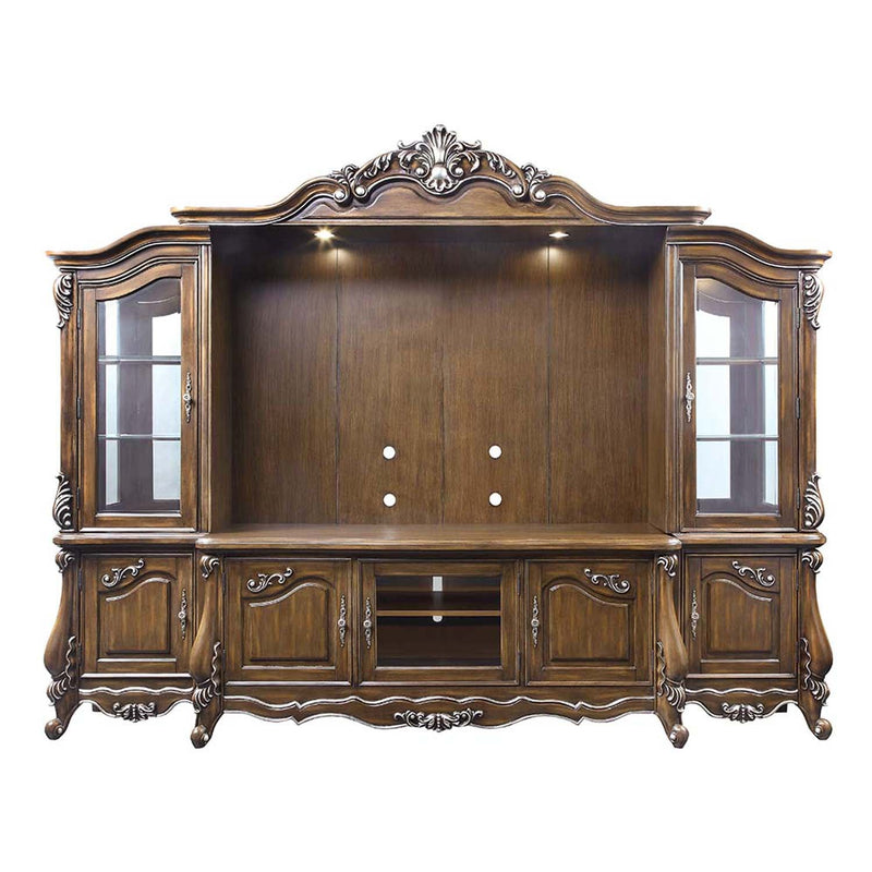 Latisha Entertainment Center, Antique Oak Finish Acme