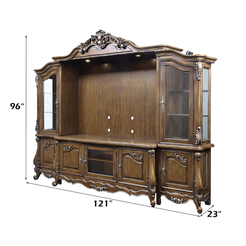 Latisha Entertainment Center, Antique Oak Finish Acme