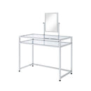 Coleen Vanity Set w/Stool, Chrome Finish Acme