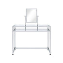 Coleen Vanity Set w/Stool, Chrome Finish Acme