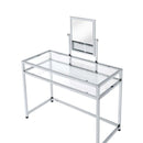 Coleen Vanity Set w/Stool, Chrome Finish Acme