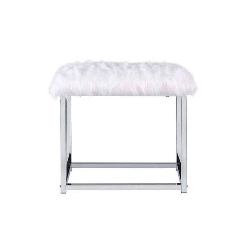 Coleen Vanity Set w/Stool, Chrome Finish Acme