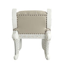Vanaheim Vanity Stool, Beige Faux Leather & Antique White Finish Acme