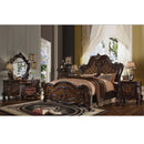 Versailles Vanity Stool, Fabric & Cherry Oak Finish Acme