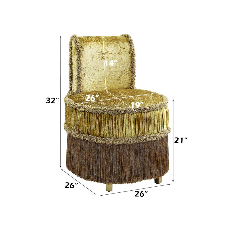 Bernadette Vanity Stool, Gold Finish Acme