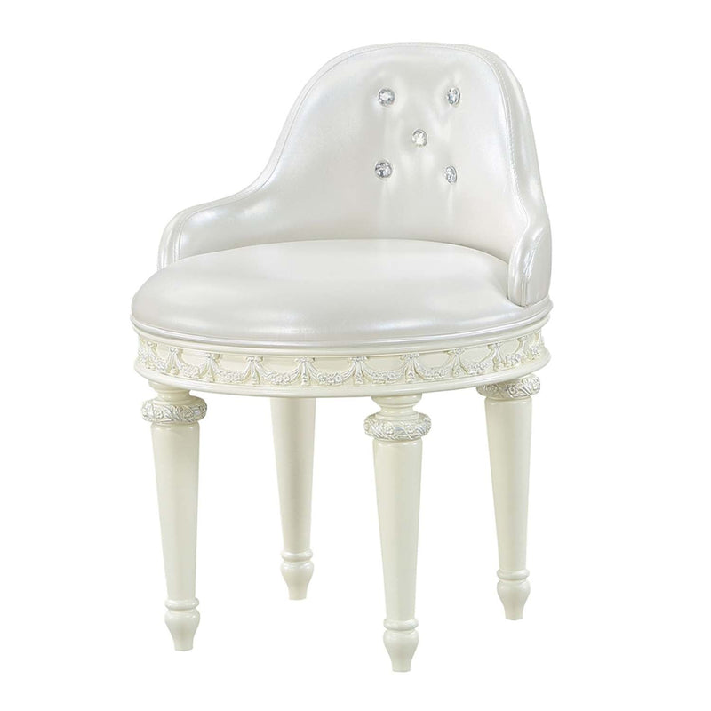 Dorothy Vanity Chair w/Swivel, Ivory Finish Acme