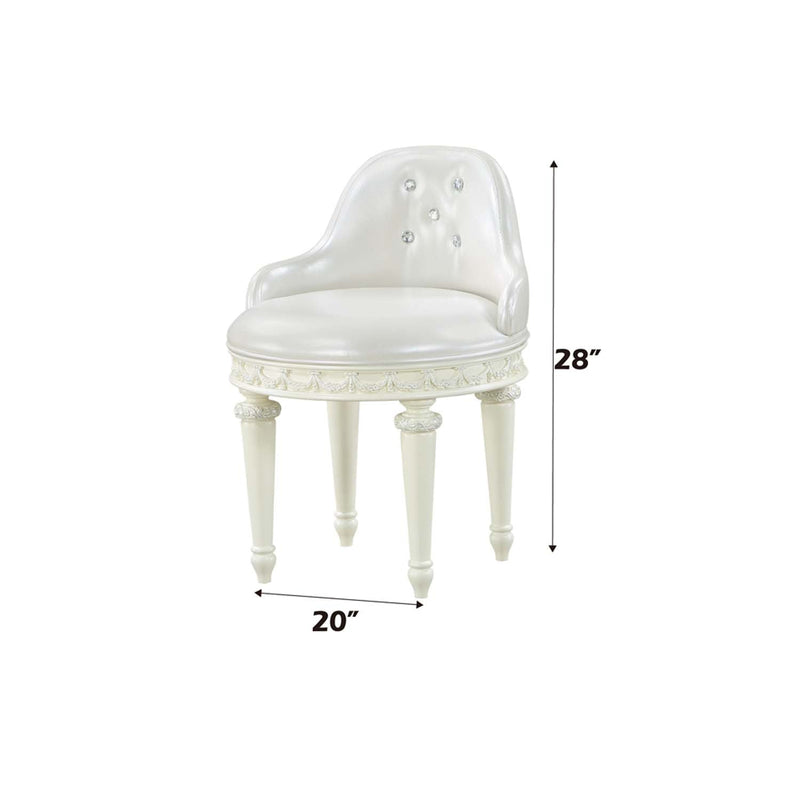 Dorothy Vanity Chair w/Swivel, Ivory Finish Acme