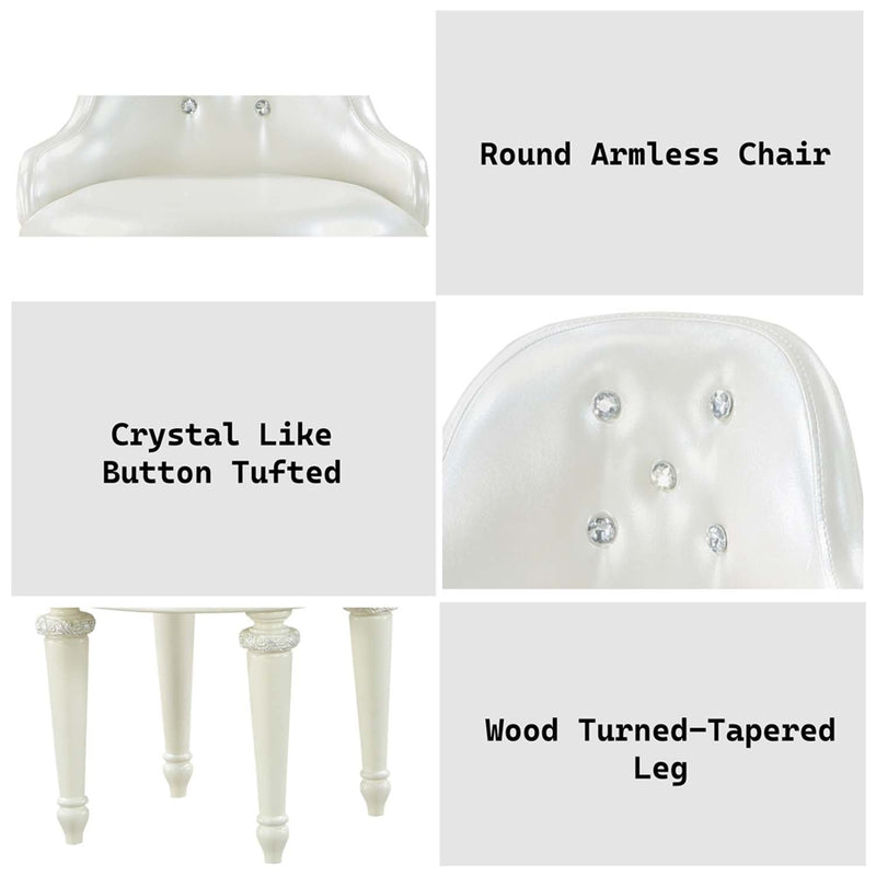 Dorothy Vanity Chair w/Swivel, Ivory Finish Acme