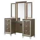 Skylar Vanity Desk & Mirror, Dark Champagne Finish Acme