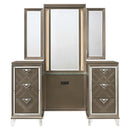 Skylar Vanity Desk & Mirror, Dark Champagne Finish Acme