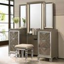 Skylar Vanity Desk & Mirror, Dark Champagne Finish Acme