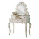 Edalene Vanity Desk w/Mirror, Pearl White Finish Acme