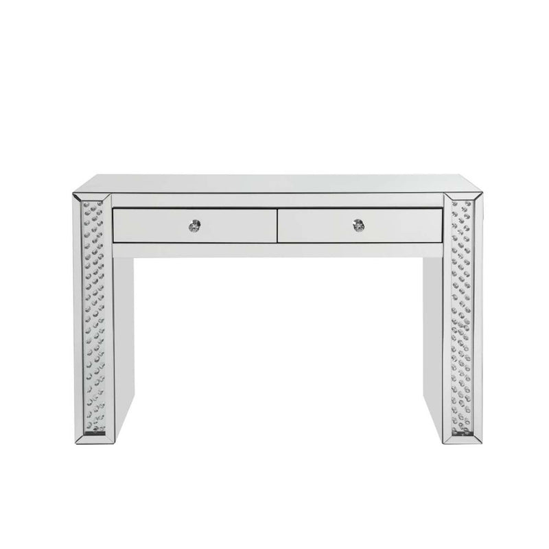 Nysa Vanity Desk, Mirrored & Faux Crystals Acme