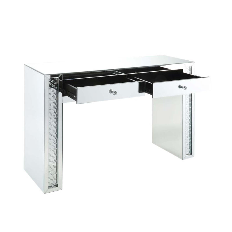Nysa Vanity Desk, Mirrored & Faux Crystals Acme
