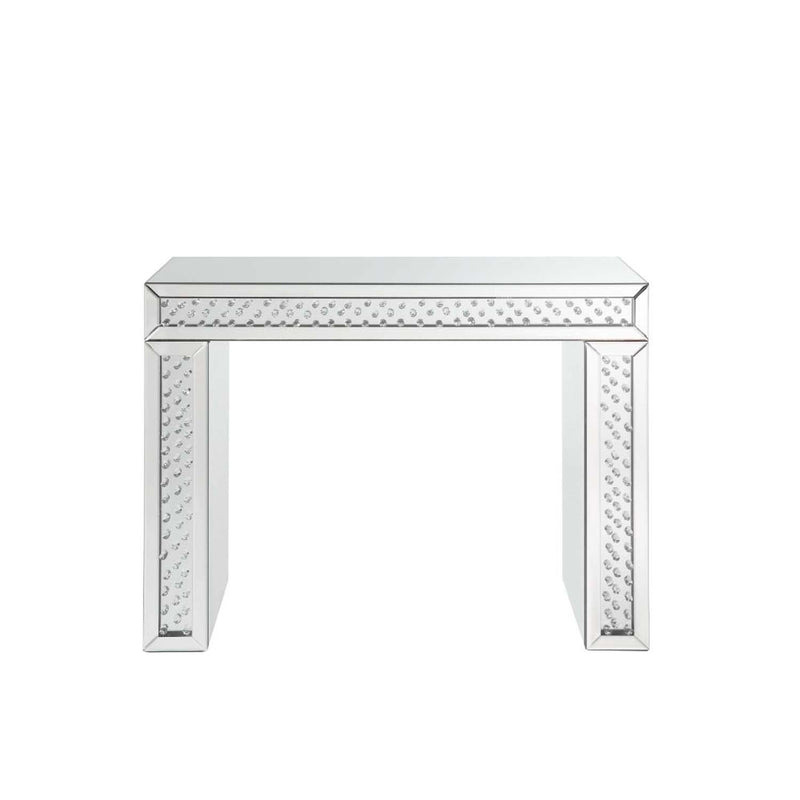 Nysa Vanity Desk, Mirrored & Faux Crystals Acme