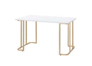 Estie Vanity Desk, White & Gold Finish Acme