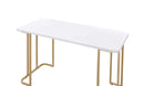 Estie Vanity Desk, White & Gold Finish Acme
