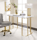 Estie Vanity Desk, White & Gold Finish Acme