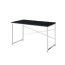Tennos Vanity Desk, Black & Chrome Finish Acme