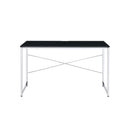 Tennos Vanity Desk, Black & Chrome Finish Acme