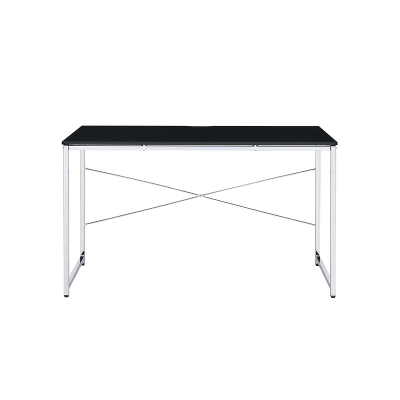 Tennos Vanity Desk, Black & Chrome Finish Acme
