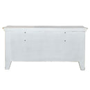 Vendome Vanity Desk, Beige Faux Leather & Antique Pearl Finish Acme